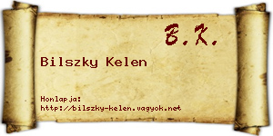 Bilszky Kelen névjegykártya